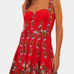 FARM Rio Red Floral Mini Dress